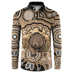 Personalised Australia Wombat Button Sweatshirt Aussie Map Indigenous Art
