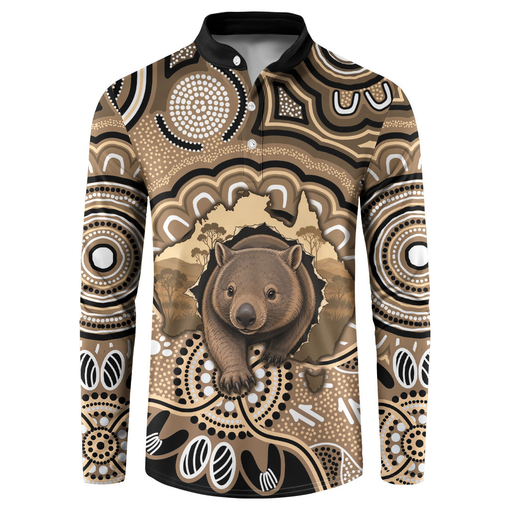 Personalised Australia Wombat Button Sweatshirt Aussie Map Indigenous Art