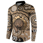 Personalised Australia Wombat Button Sweatshirt Aussie Map Indigenous Art
