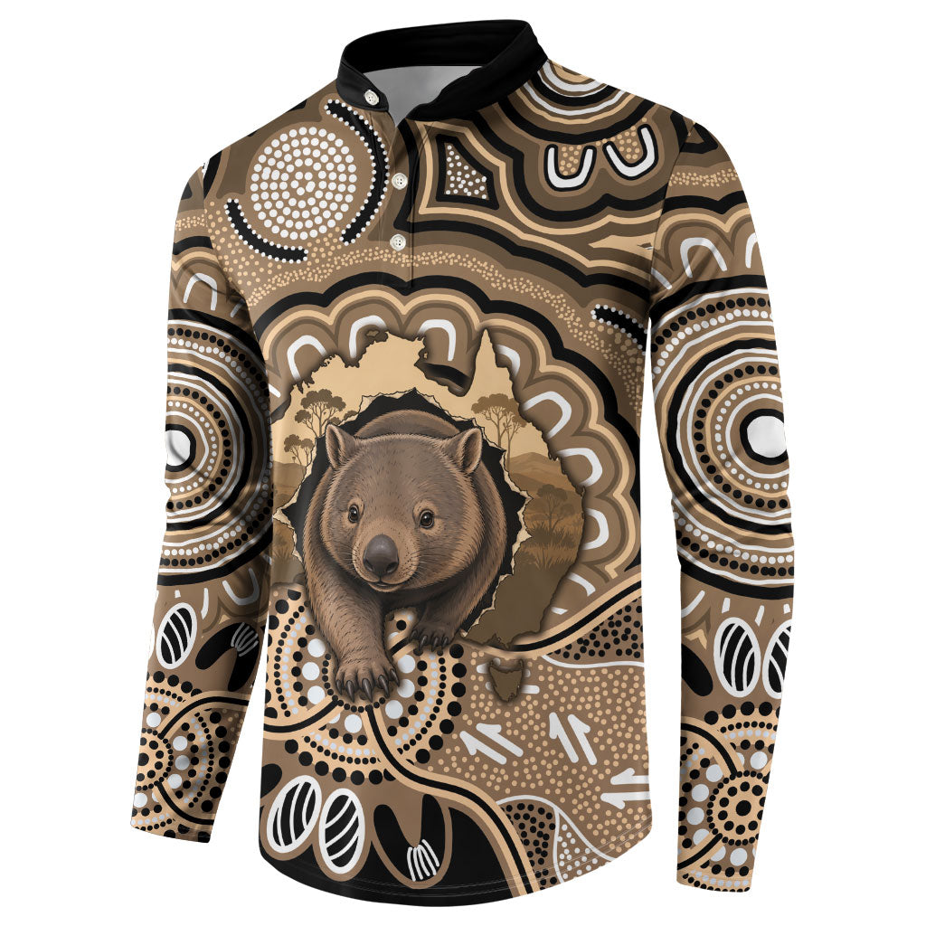 Personalised Australia Wombat Button Sweatshirt Aussie Map Indigenous Art
