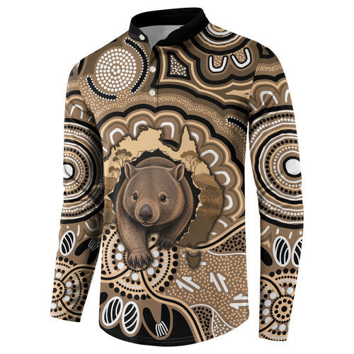 Personalised Australia Wombat Button Sweatshirt Aussie Map Indigenous Art