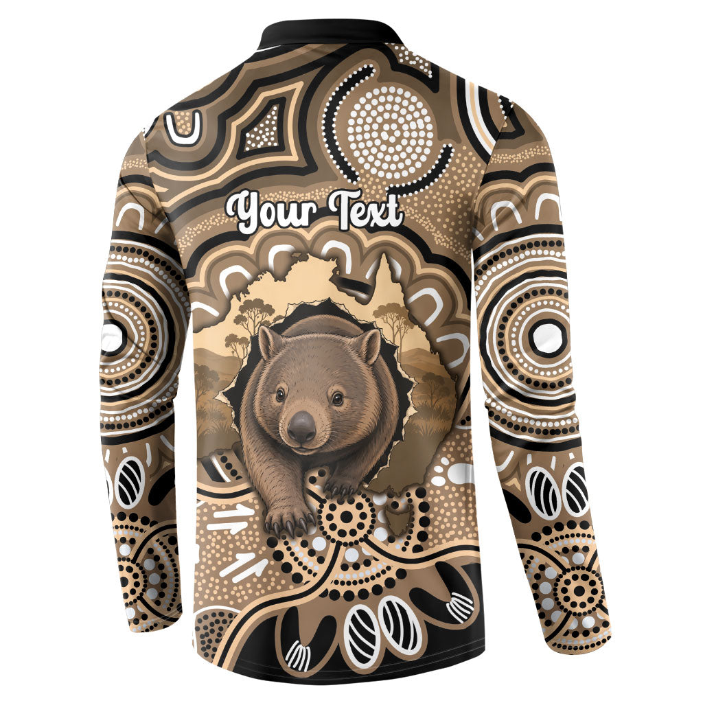 Personalised Australia Wombat Button Sweatshirt Aussie Map Indigenous Art