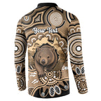 Personalised Australia Wombat Button Sweatshirt Aussie Map Indigenous Art