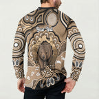 Personalised Australia Wombat Button Sweatshirt Aussie Map Indigenous Art