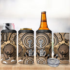 Personalised Australia Wombat 4 in 1 Can Cooler Tumbler Aussie Map Indigenous Art