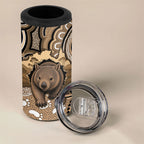 Personalised Australia Wombat 4 in 1 Can Cooler Tumbler Aussie Map Indigenous Art
