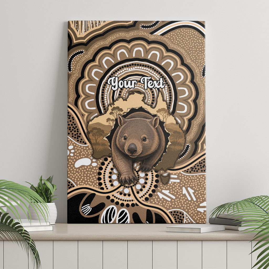 Personalised Australia Wombat Canvas Wall Art Aussie Map Indigenous Art