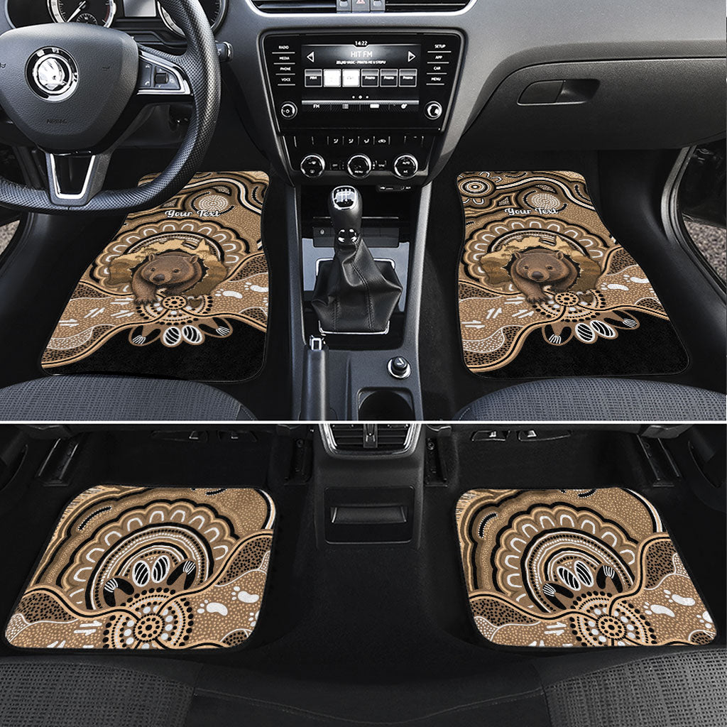 Personalised Australia Wombat Car Mats Aussie Map Indigenous Art