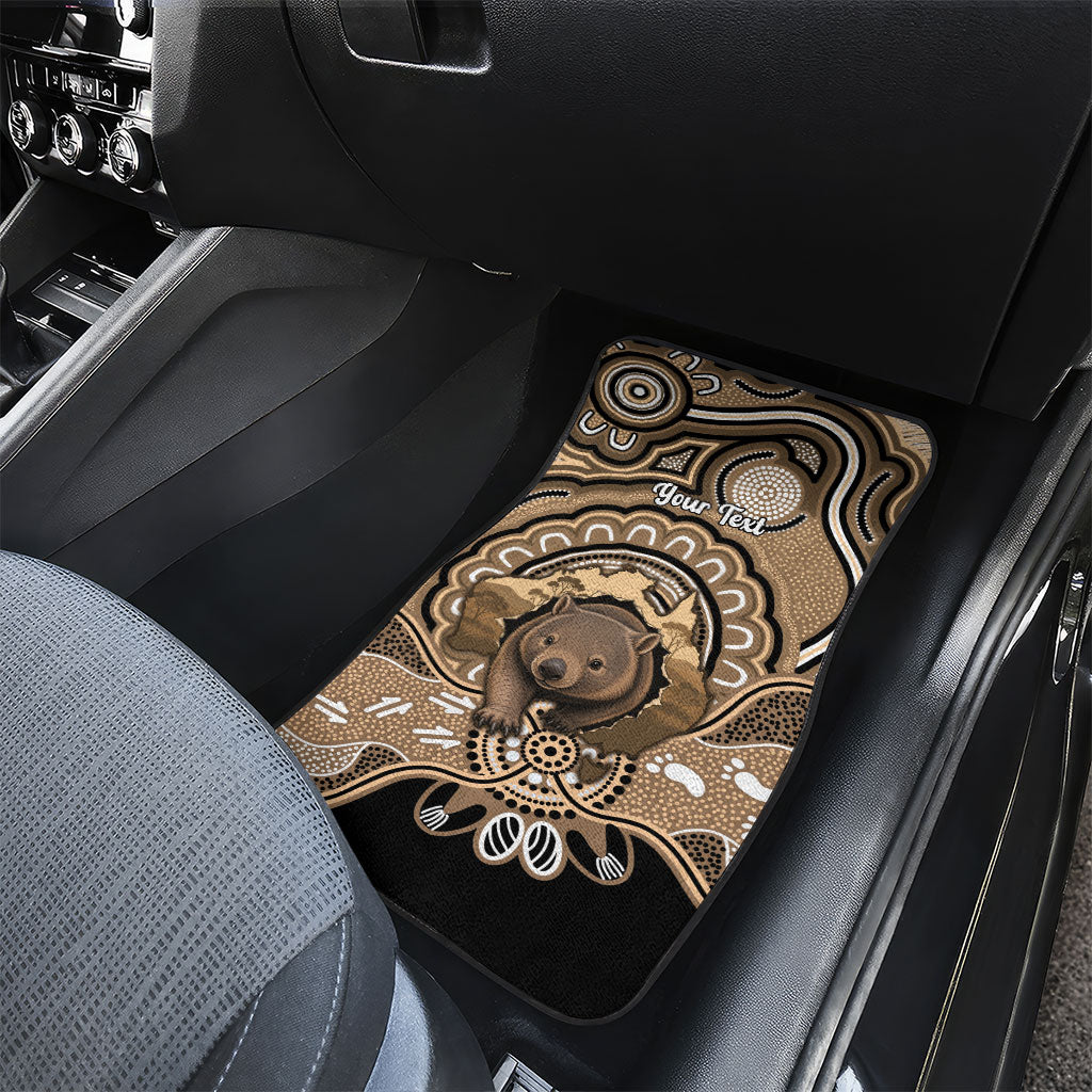 Personalised Australia Wombat Car Mats Aussie Map Indigenous Art