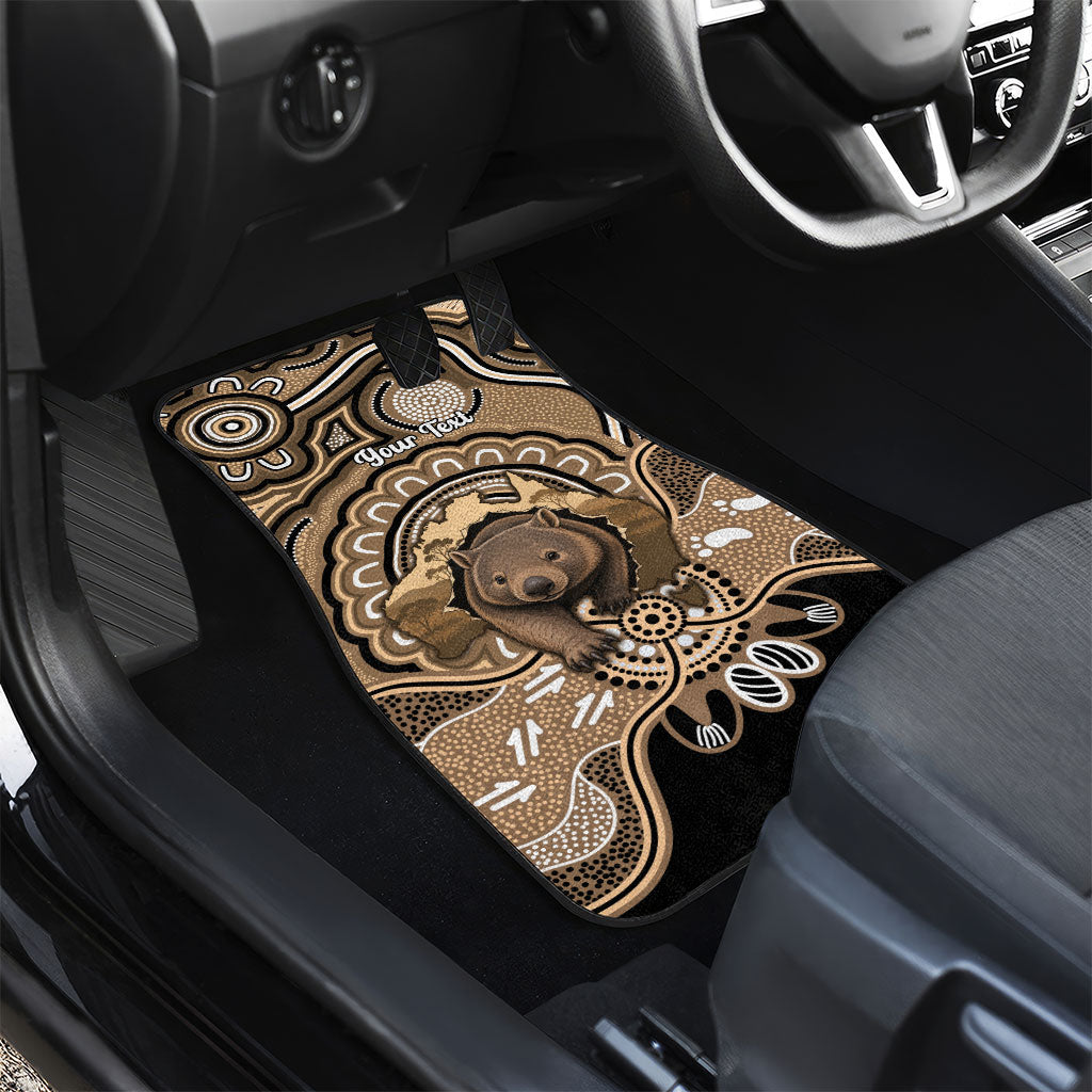 Personalised Australia Wombat Car Mats Aussie Map Indigenous Art