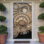 Personalised Australia Wombat Door Cover Aussie Map Indigenous Art