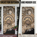 Personalised Australia Wombat Door Cover Aussie Map Indigenous Art