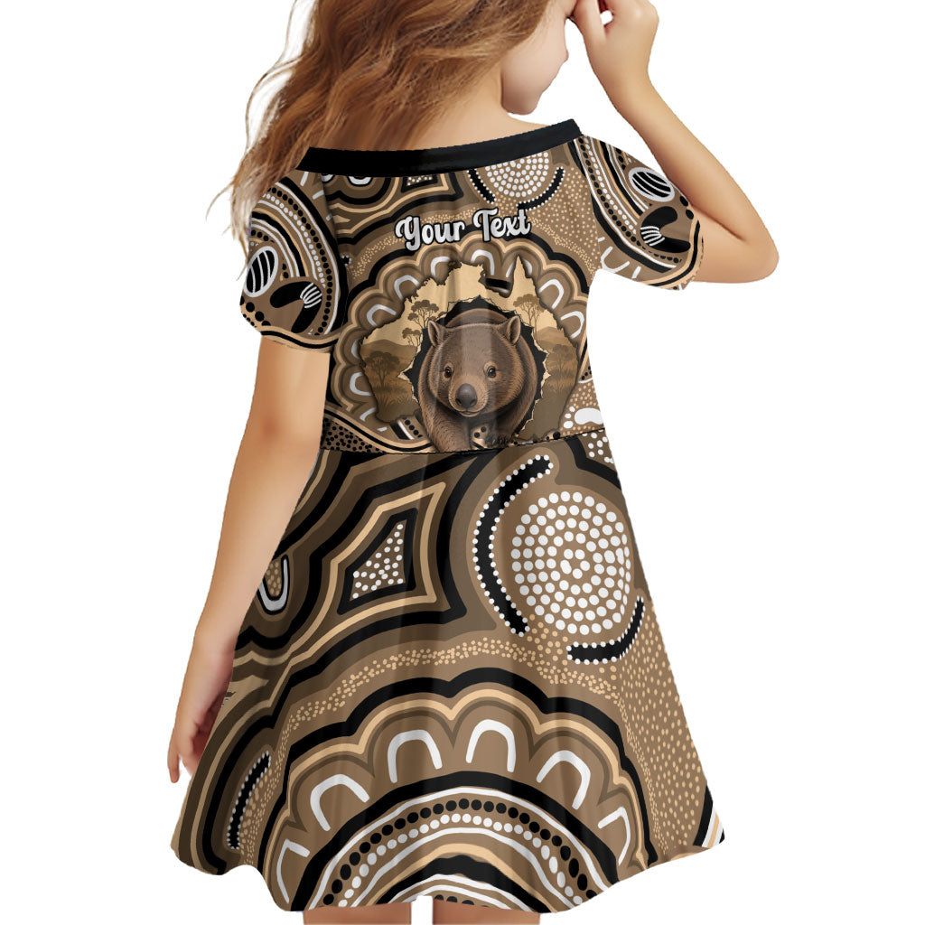 Personalised Australia Wombat Family Matching Long Sleeve Bodycon Dress and Hawaiian Shirt Aussie Map Indigenous Art