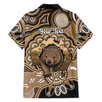 Personalised Australia Wombat Family Matching Mermaid Dress and Hawaiian Shirt Aussie Map Indigenous Art