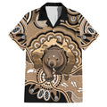 Personalised Australia Wombat Family Matching Off Shoulder Maxi Dress and Hawaiian Shirt Aussie Map Indigenous Art