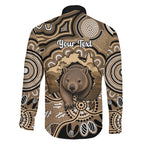Personalised Australia Wombat Family Matching Summer Maxi Dress and Hawaiian Shirt Aussie Map Indigenous Art
