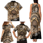 Personalised Australia Wombat Family Matching Tank Maxi Dress and Hawaiian Shirt Aussie Map Indigenous Art