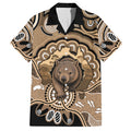 Personalised Australia Wombat Hawaiian Shirt Aussie Map Indigenous Art