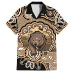 Personalised Australia Wombat Hawaiian Shirt Aussie Map Indigenous Art