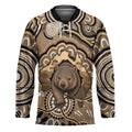 Personalised Australia Wombat Hockey Jersey Aussie Map Indigenous Art