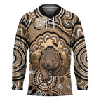 Personalised Australia Wombat Hockey Jersey Aussie Map Indigenous Art