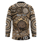 Personalised Australia Wombat Hockey Jersey Aussie Map Indigenous Art