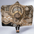 Personalised Australia Wombat Hooded Blanket Aussie Map Indigenous Art