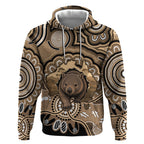 Personalised Australia Wombat Hoodie Aussie Map Indigenous Art