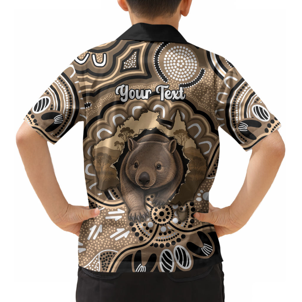 Personalised Australia Wombat Kid Hawaiian Shirt Aussie Map Indigenous Art LT14