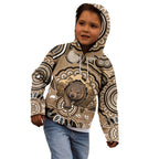 Personalised Australia Wombat Kid Hoodie Aussie Map Indigenous Art