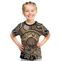 Personalised Australia Wombat Kid T Shirt Aussie Map Indigenous Art