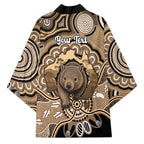 Personalised Australia Wombat Kimono Aussie Map Indigenous Art