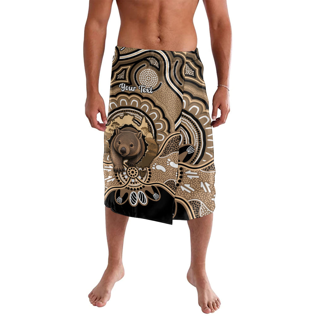 Personalised Australia Wombat Lavalava Aussie Map Indigenous Art