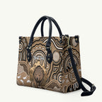 Personalised Australia Wombat Leather Bag Aussie Map Indigenous Art