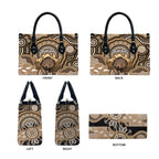Personalised Australia Wombat Leather Bag Aussie Map Indigenous Art