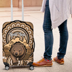 Personalised Australia Wombat Luggage Cover Aussie Map Indigenous Art