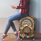 Personalised Australia Wombat Luggage Cover Aussie Map Indigenous Art