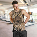 Personalised Australia Wombat Men Tank Top Aussie Map Indigenous Art