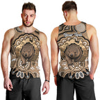 Personalised Australia Wombat Men Tank Top Aussie Map Indigenous Art