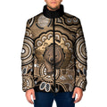 Personalised Australia Wombat Padded Jacket Aussie Map Indigenous Art