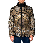 Personalised Australia Wombat Padded Jacket Aussie Map Indigenous Art