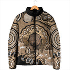 Personalised Australia Wombat Padded Jacket Aussie Map Indigenous Art