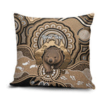 Personalised Australia Wombat Pillow Cover Aussie Map Indigenous Art