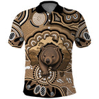Personalised Australia Wombat Polo Shirt Aussie Map Indigenous Art