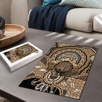 Personalised Australia Wombat Puzzle Aussie Map Indigenous Art
