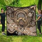 Personalised Australia Wombat Quilt Aussie Map Indigenous Art