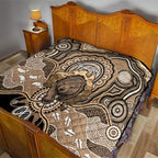 Personalised Australia Wombat Quilt Aussie Map Indigenous Art