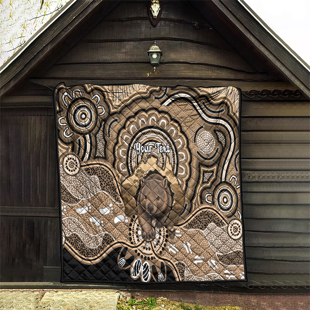 Personalised Australia Wombat Quilt Aussie Map Indigenous Art