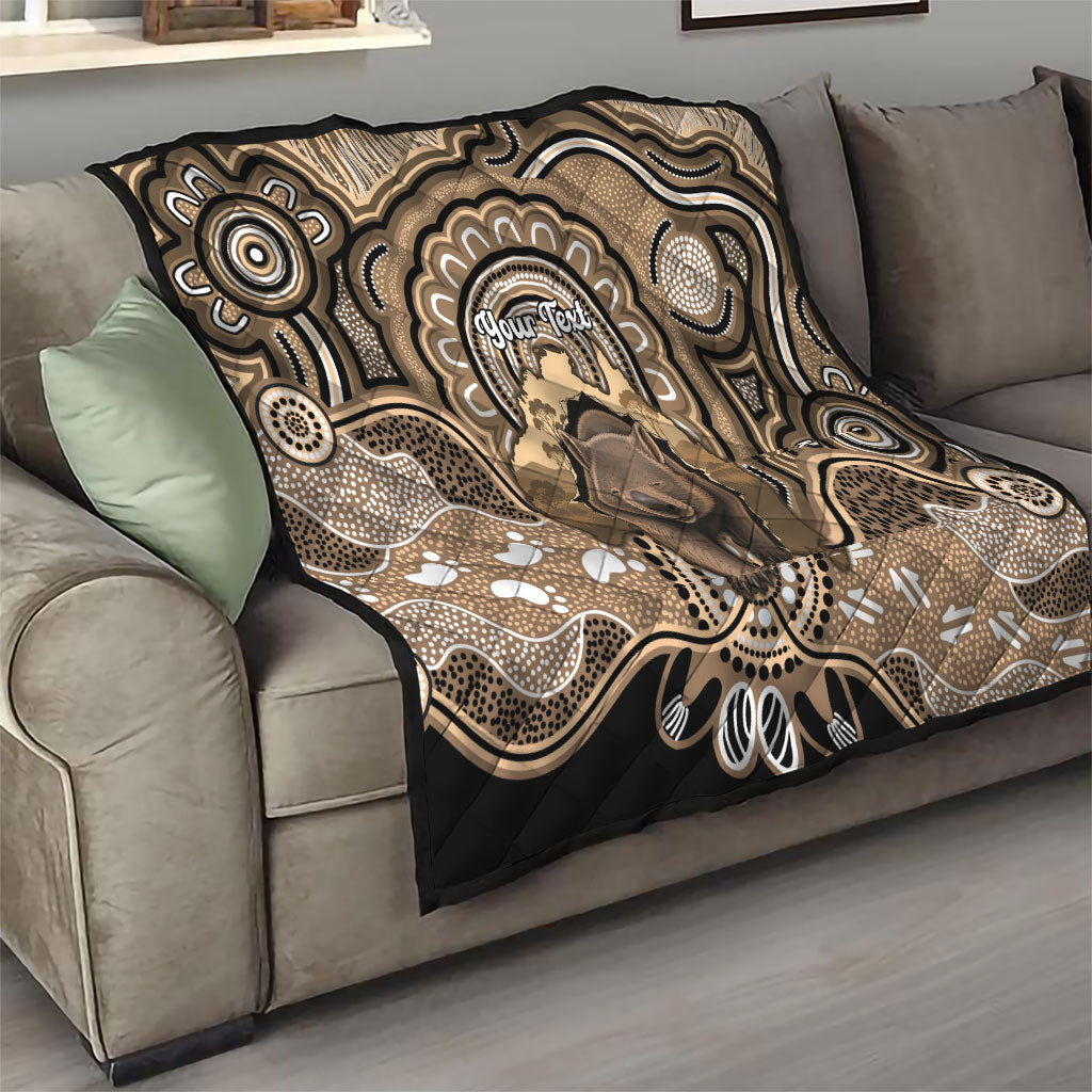 Personalised Australia Wombat Quilt Aussie Map Indigenous Art
