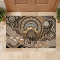 Personalised Australia Wombat Rubber Doormat Aussie Map Indigenous Art